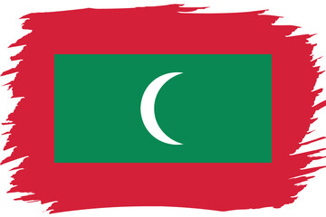 Republic of Maldives. Maldivian national symbol in official colors. Template icon. Vector background.