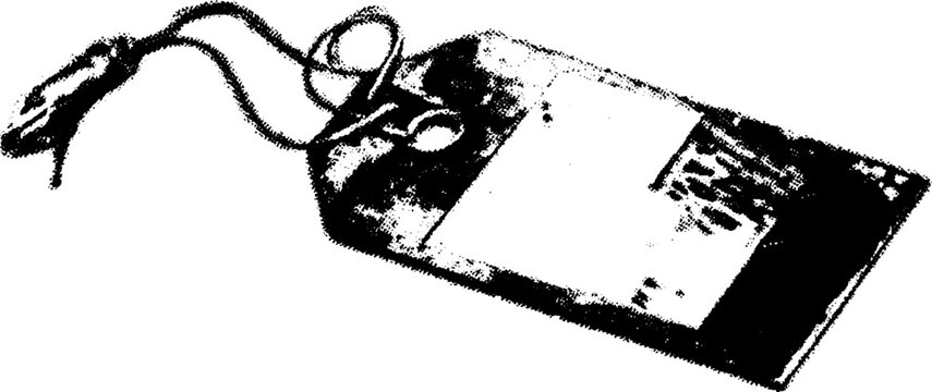 Vintage product tag in black and white xerographic halftone style for artistic design
