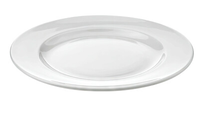 Simple white, empty plate on black background