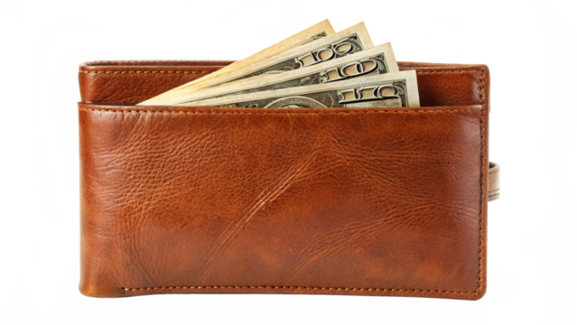 leather wallet with money