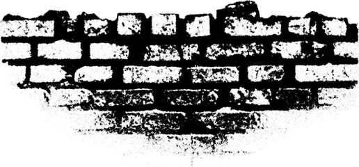 Obraz premium Gritty halftone illustration of subway tile in black and white for grunge design