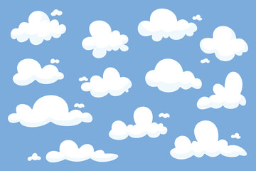 Hand drawn clouds collection, Cartoon cloud