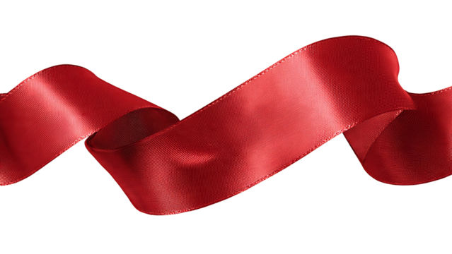 A Flowing Red Satin Ribbon With Soft Folds And A Subtle Texture Isolated On A Transparent Background Transparent Background