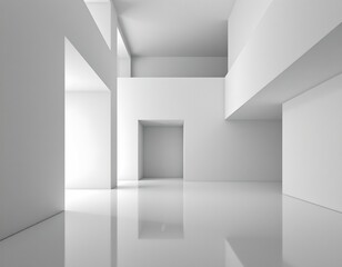 Fototapeta premium Minimalist Modern Interior with Geometric Architecture