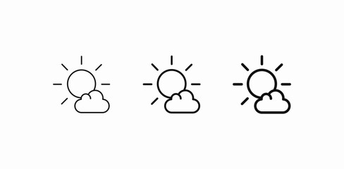partly cloudy day icon sign vector