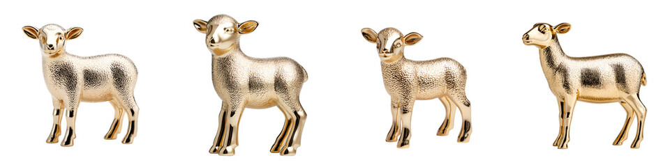 Golden Lamb Figurines Collection: Festive Easter and Religious Symbols