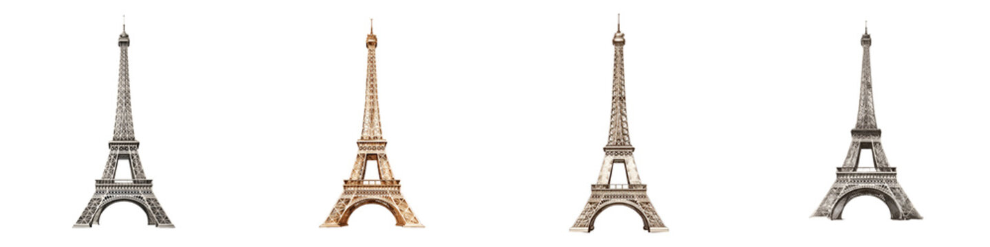 Paris Eiffel Tower: Vintage Illustration Set