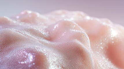 Fototapeta premium Bioengineered skin with microscopic cellular texture for medical transplantation. Artificial tissue showing detailed surface structure for regenerative dermatology and wound healing research.