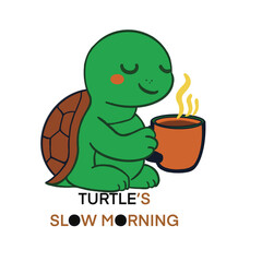 U Cute turtle&rsquo;s slow morning everyday