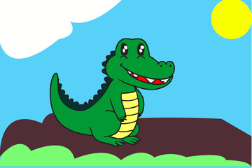 Green Alligator Logo — Modern Wild Reptile Design