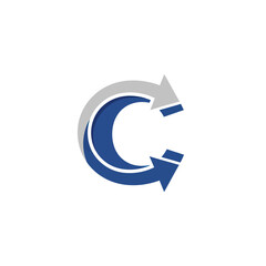 Modern C letter logo with circular arrow elements.