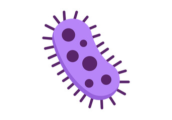 Bacteria Flat Colored Icon for Microbiology, Infection, and Healthcare Research Design