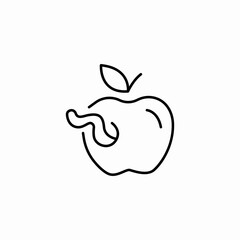 apple with worm icon sign vector
