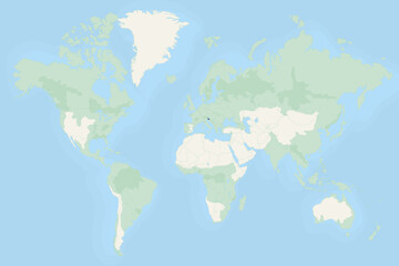 Fototapeta premium Slovenia Highlighted on World Map with National Flag. Slovenia Map and Flag.