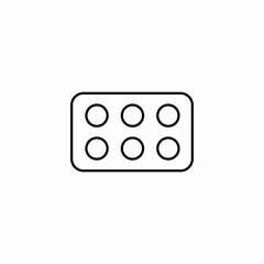 baking tray holes icon sign vector