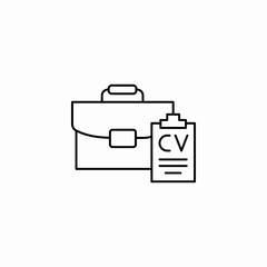 briefcase cv document icon sign vector
