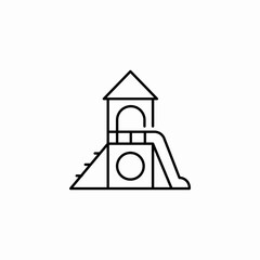 children's playground slide icon sign vector
