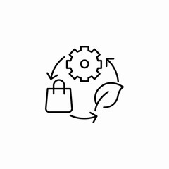 circular economy shopping icon sign vector