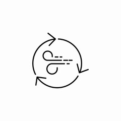 circulating air flow icon sign vector
