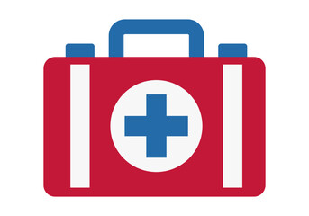 Obraz premium First Aid Kit Flat Colored Icon for Medical Emergency and Safety Concept