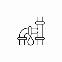 dripping broken pipe icon sign vector