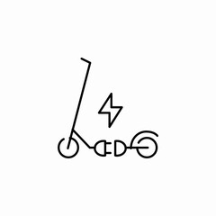 electric scooter charging icon sign vector