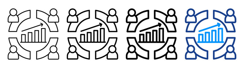Market Segmentation Icon Different Style Outline Collection Set