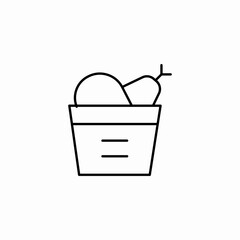 fried chicken bucket icon sign vector