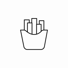 french fries container icon sign vector