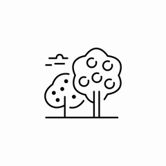 fruit tree orchard icon sign vector