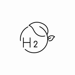 green hydrogen energy icon sign vector