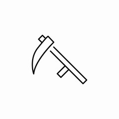 hand held scythe icon sign vector