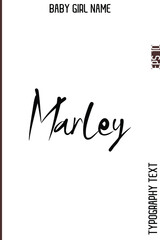 Marley  -Girl Name Minimal Elegant Cursive Typography Vector Art