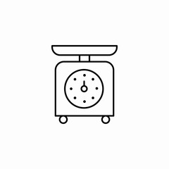 kitchen food scale icon sign vector