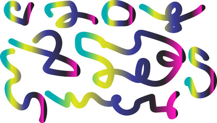 Abstract colorful lines gradient design elements vector 