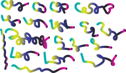 Abstract colorful line art gradient vector illustration