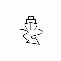 shipping route navigation icon sign vector