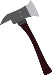 axe isolated on white hows a fire axe. Full-frame composition, gray tone. Flat design style