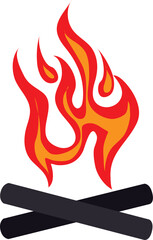 fire Displays a flame icon. Full-frame composition, red-orange tone. Flat design style