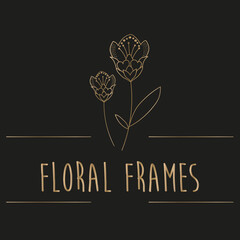 card with flowers Presents a gold rose logo with “Native Shop” text. Full-frame composition, black-gold tone. Elegant style, branding background, with “Native Shop” text