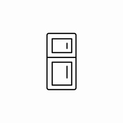 two door refrigerator icon sign vector