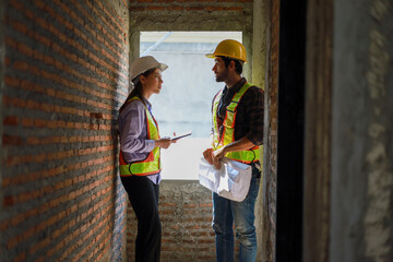Architects and engineers discuss teamwork, construction, and happiness for real estate, complete...