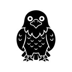 Minimalist eagle animal character vector silhouette on a white background