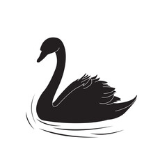 
Black silhouette swan Illustration Art