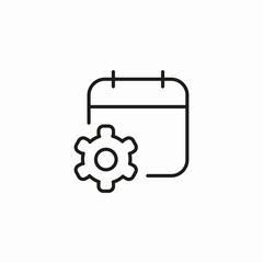 calendar with gear icon sign vector