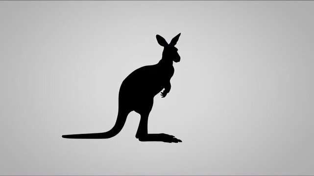 Black silhouette of a kangaroo
