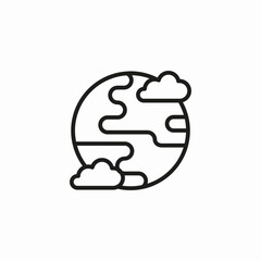 earth planet clouds icon sign vector