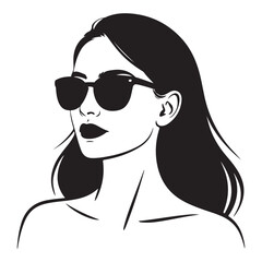 Stylish Woman with Sunglasses – Modern Fashion Illustration