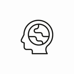 global mind knowledge icon sign vector