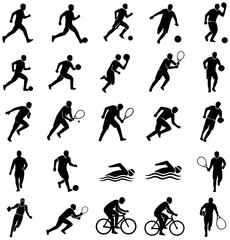 Dynamic sports silhouettes collection for active lifestyle branding and fitness promotions